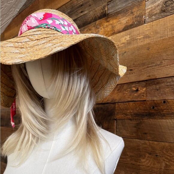 🌸 Lilly Pulitzer “A Thing Called Love” Hatband Floppy Sun Hat 🌸 - Picture 5 of 7